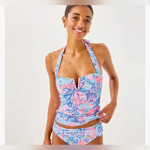 NWT Lilly Pulitzer Peggi Tankini Top Multi Elephant Splash SIZE 14 - Picture 4 of 10